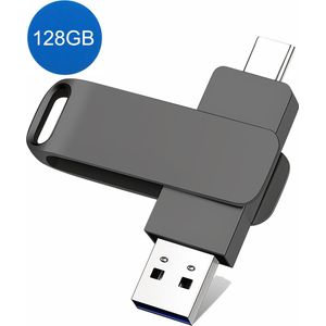 Rolio USB Stick 128 GB - USB C en USB A - 800Mbps - USB 3.0 - Plug & Play - Universeel - Geschikt voor alle Laptops / Smartphones / Tablets