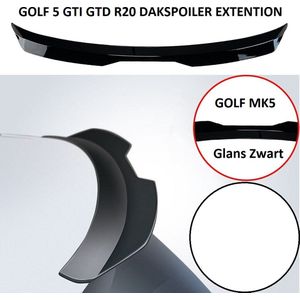 VW Golf 5 GTI GTD GT R32 Dakspoiler Extention Lip Styling Dak Spoiler Hoogglans Zwart