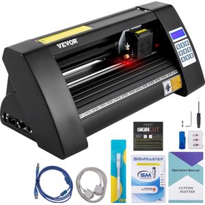 VEVOR Vinyl Snijplotter, LED Desktop Vinyl Cutter Plotter, Semi-Automatisch Ingebouwd Optisch Oog Lasergeleiding, Compatibel met SignCut-software voor Mac en Windows Systeem , Max. Snijsnelheid 800 mm/s