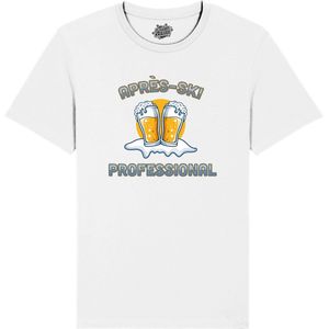 Après ski Professional - Grappige Apres Ski Wintersport Kleding - Mannen / Vrouwen / Unisex - Foute Ski en Snowboard Vakantie Outfit Cadeau - Unisex T-Shirt - Wit - Maat XL