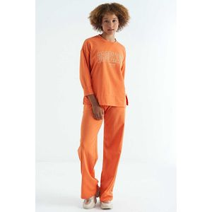 La Pèra - Huispak Dames - Joggingpak - Trainingspak - Vrijetijdspak – Oranje - Maat XL