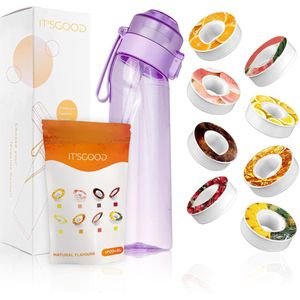 It'sgood - Geurwater Drinkfles - PAARS - Geur Waterfles - Fruit Flavors – Drink Up & Breathe the Air of Taste - Geurwater Drinkfles - Inclusief 8 Pods - 650 ml - Tritan - BPA-vrij - Starterskit - Start Up Set - Starterset - Aromacapsules 0 suiker