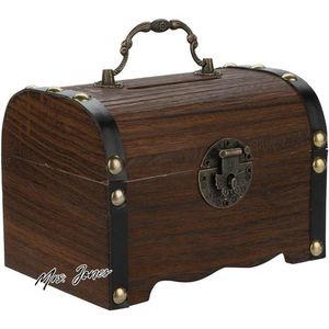 Mrs. Jones Schatkist houten kist piratenkist geschenkdoos spaarvarken spaarpot kinderen voor jongens meisjes Unisex .