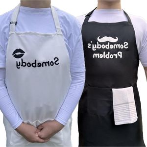 Verstelbare en waterafstotende koksschorten voor koppels - Grappig kookschort voor dames en heren - Zwart - Eén Maat