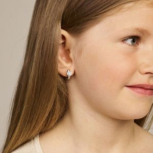 Zilver Gerhodineerd Klapoorringen Hart En Zirkonia 1336974