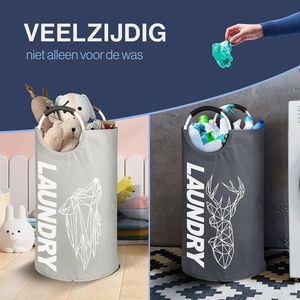 Opvouwbare Wasmand Set van 2: Slimme Opbergoplossing voor Vuile Was - Draagbaar, Smal Ontwerp met Waszakken - Praktische Wasserette Accessoires