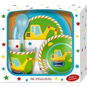 Graafmachine / kraan kinder servies set (bord, kom, beker en lepel) - Die Spiegelburg