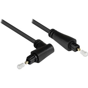 Digitale optische Toslink audio kabel met haakse connector en draaibare kop - 4mm / zwart - 1 meter