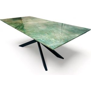 Green Fantasy Kwartsiet - Eettafel - Rechthoekig - Natuursteen - 210x100