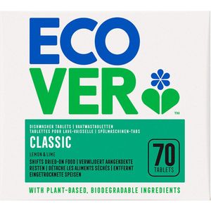 Ecover Vaatwastabletten CLASSIC 70 Stuks - Ecologisch & Verwijdert Aangekoekte Resten - Citroen & Limoen Geur