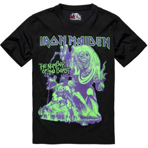 Brandit Iron Maiden - Number of the Beast I Heren T-shirt - L - Zwart