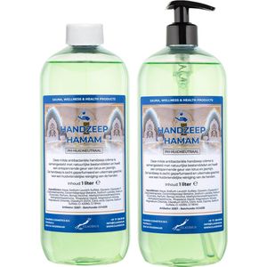 Handzeep Hamam 1 liter - met gratis pompje - set van 2 stuks
