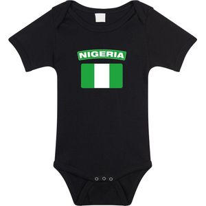 Nigeria baby rompertje met vlag zwart jongens en meisjes - Kraamcadeau - Babykleding - Nigeria landen romper 68