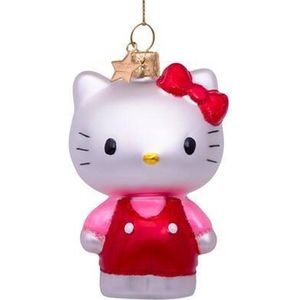 Ornament glass Hello Kitty pink pantsuit H9cm w/box