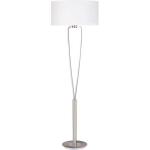 LED Vloerlamp - Torna Hilton - E27 Fitting - Rond - Mat Nikkel - Aluminium