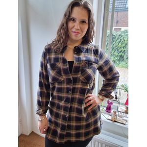 Ciso blouse groen/paars geblokt 42