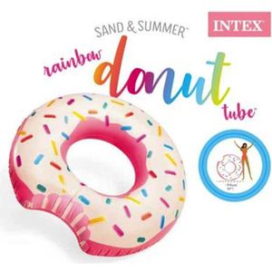 Intex Opblaasbare Donut Zwemring - Zwemband - Drijfband - Hoge Kwaliteit Vinyl - 94 cm - Voor Op Het Water - In het Zwembad - Op Vakantie - Roze Ringband Donut Gekleurd