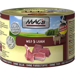 MAC's Hondenvoer Natvoer Blik - 70% Wild & Lam - 6 x 200g