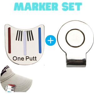 Golfbal Marker + Clip - Set - Magnetische clip voor Pet - One Putt golfbalmarker - Putten & Putterslijn - Ball marker - Greenmarker - Bal markeren - Marker Golfbal - Golfbalmarker - Golfballen - Golfaccesoires - Golftrainingsmaterialen