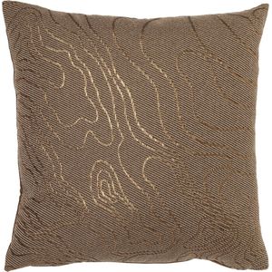 Dutch Decor Sierkussen River - Polyester - Bruin / Goud - 45x45 cm - Driftwood