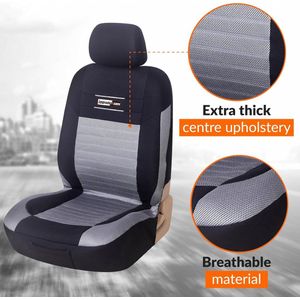 Autostoel-Hoezen Voorstoelen Universeel Zwart Grijs | Universele Autostoel-Hoes voor Bestuurdersstoel en Passagier | Auto Accessoires Interieur