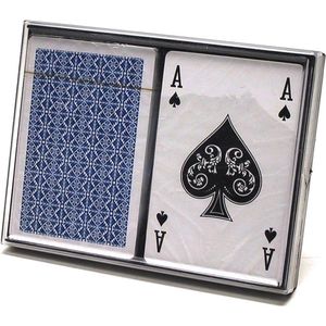 Longfield 100% Kunststof Speelkaarten Set - Dubbelset met 2 Decks - Geschikt voor Poker en Bridge - 4 Indices - Afmetingen 89 x 58 mm