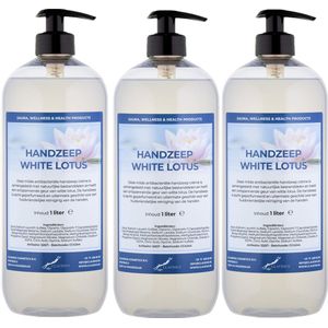 Handzeep White Lotus 1 liter - met gratis pompje - set van 3 stuks