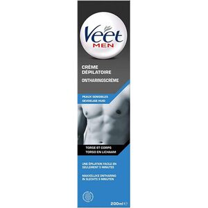 2x Veet For Men Ontharingscrème Chest & Body Gevoelige Huid 200 ml