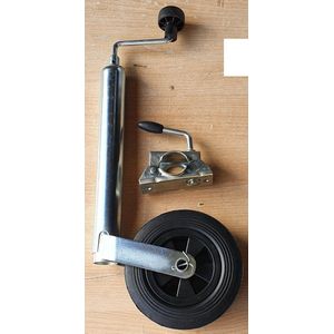 Neuswiel KW met bevestigingsklem, diameter 48 mm, wiel met kunststof velg voor aanhangwagens of boottrailers of viskar