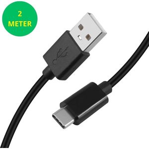 POWERR - USB A 3.0 naar USB C - USB C kabel – 2 Meter - Snellader - Oplader - Oplaadkabel - Zwart