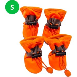 Livano Hondenschoenen Pootbeschermer - Hondenschoenen - 4 Stuks - Hondenschoentjes - Pootbescherming Hond - Waterbestendig - Oranje S