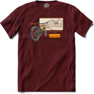 Mountainbike Adventures Fiets outdoor sport kleding - T-Shirt - Unisex - Burgundy - Maat XXL