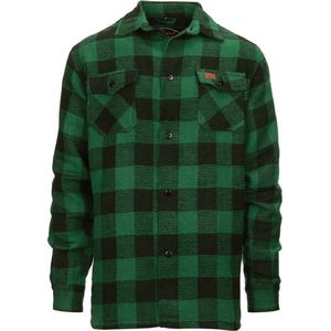 Longhorn - Lumberjack flannel shirt (kleur: Zwart/Groen / maat: XXXL)