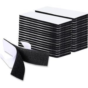 30-pack klittenband Zelfklevend Extra sterke dubbelzijdige klevende industriële bevestigingstape zwarte tape voor muren/vloeren/deuren/glazen/metalen