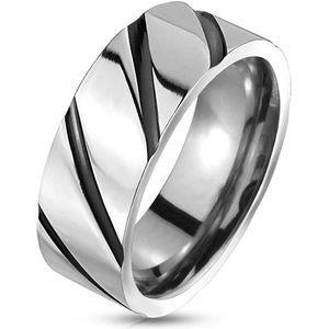 Ring Heren - Ring Heren - Ringen Mannen - Ring Mannen - Titanium Ring - Herenring - Mannen Ring - Zilverkleurig - Zilverkleurige Ring - Velvet