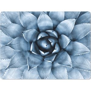 Muismat XXL - Bureau onderlegger - Bureau mat - Planten - Blauw - Natuur - 80x60 cm - XXL muismat