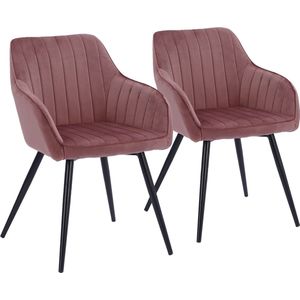 Set van 2 roze BERTILLE fluwelen stoelen