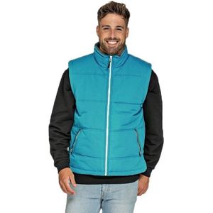 Basic bodywarmer turquoise voor heren - winddichte mouwloze sport vesten 2XL (44/56)