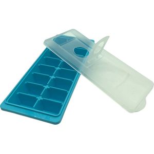 Blauwe IJsblokjes Maker met Deksel - Afmetingen 16x10.8cm
