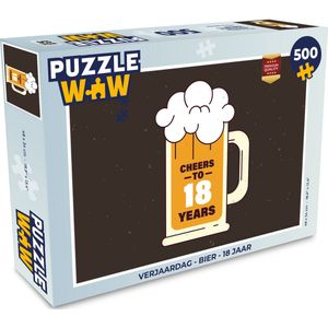 Puzzel Verjaardag - Bier - 18 Jaar - Legpuzzel - Puzzel 500 stukjes
