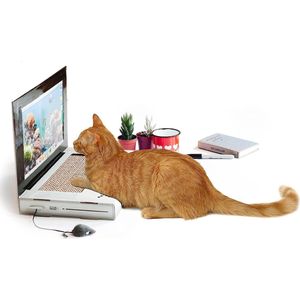Krablaptop van karton voor katten | kattenspeelgoed | laptop | computer | krabpaal | krabplank | kattenkruid | krabmeubel | krabmat | krabspeelgoed | krabkarton