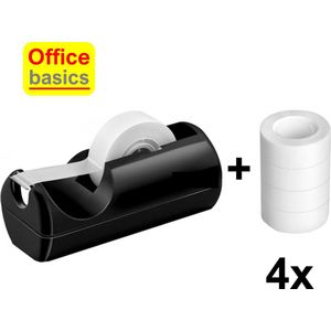 Plakbandhouder klein Office Basics & 4 Gratis Rollen onzichtbaar plakband 19mmx33m