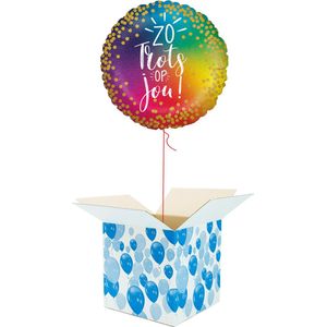 Helium Ballon gevuld met helium - Zo Trots op Jou! - Cadeauverpakking - geslaagd - Folieballon - Helium ballonnen gevuld