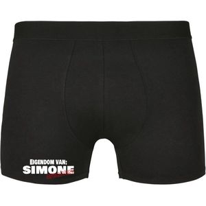 Eigendom van Simone , Afblijven! Heren Boxershort - Relatie - Vriend - Onderbroek