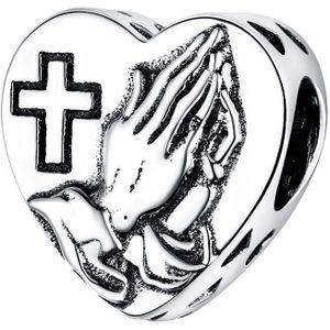 Hart gebed van liefde bedel | prayer of love bead | Zilverana | geschikt voor alle bekende merken | 925 zilver | moederdag