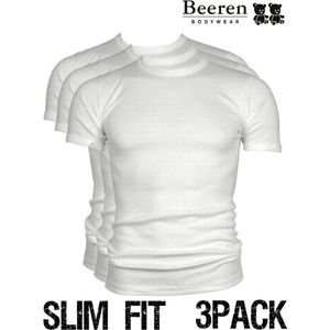 Beeren | T-Shirt | Ronde Hals | MAAT L | 3-Pack | Wit | Slim Fit