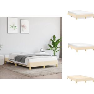 vidaXL Bedframe - Crème - Dubbel - 120 x 200 cm - Duurzaam - Ondersteunende poten - Multiplex lattenbodem - Bed