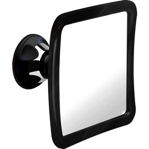 Mirrorvana - Draaibare mistloze douchespiegel, beslaat niet - 16,3 x 16,3 cm (zwart)