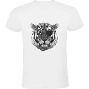 Tijger met ooglap Heren T-shirt | dier | piraat | animal | dieren