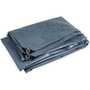 Grijs PVC Afdekzeil 5x8 m (650gr/m2) - Stevig Bisonyl Dekzeil - Waterdicht Dekkleed voor Bescherming